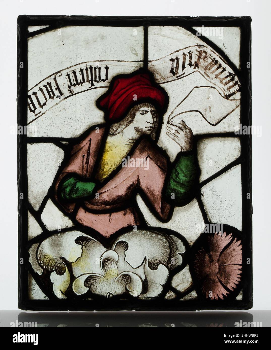 Panel with Prophet from a Tree of Jesse Window mid-15th century British. Panel with Prophet from a Tree of Jesse Window. British. mid-15th century. Stained Glass. Glass-Stained Stock Photo