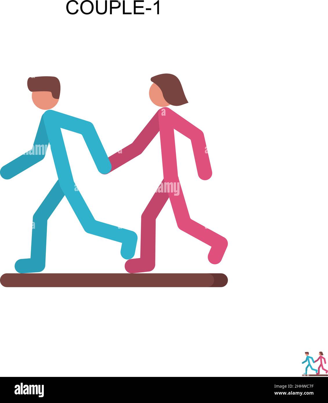 Couple-1 Simple vector icon. Illustration symbol design template for ...