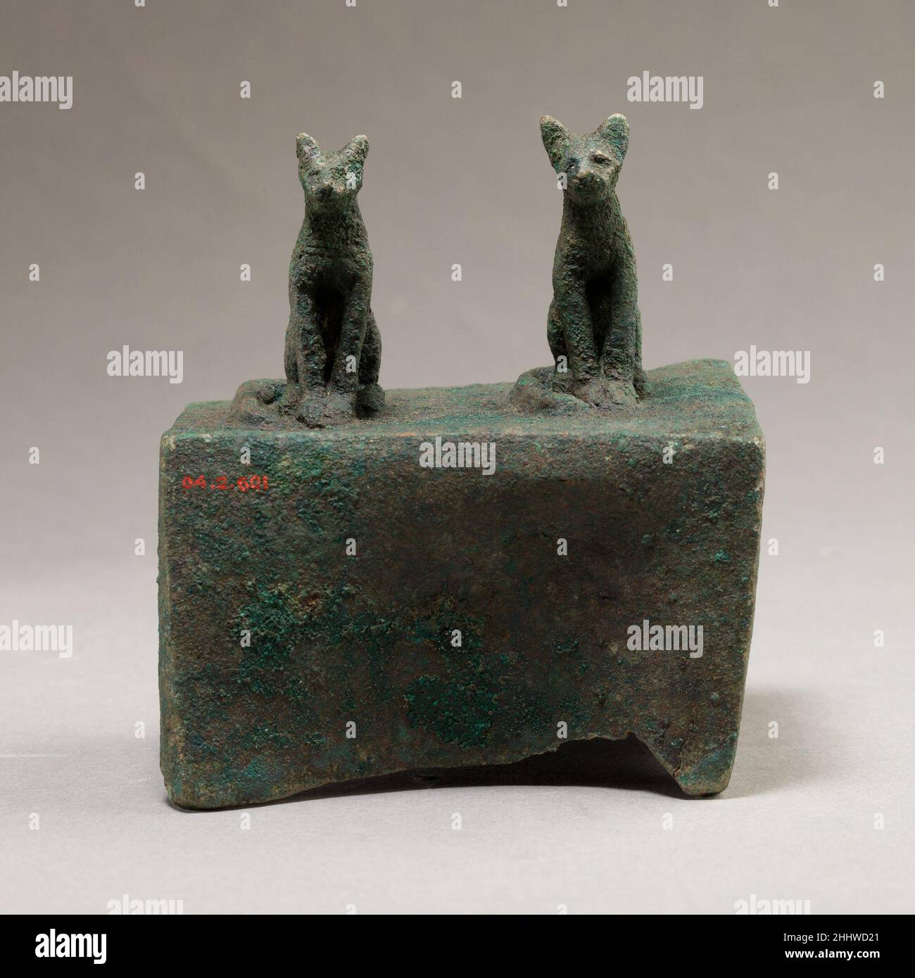 Two cats surmounting a box for an animal mummy 664–30 B.C. Late Period ...