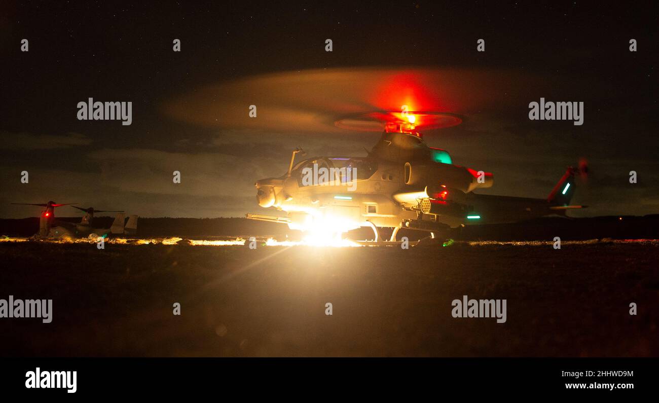 An AH-1W Super Cobra helicopter operated by Marine Medium Tiltrotor ...