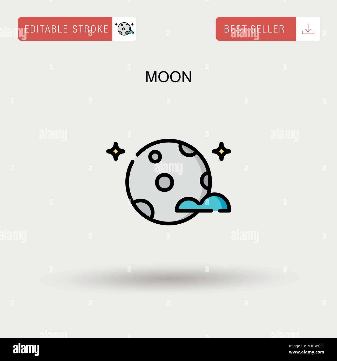Moon Simple vector icon Stock Vector Image & Art - Alamy