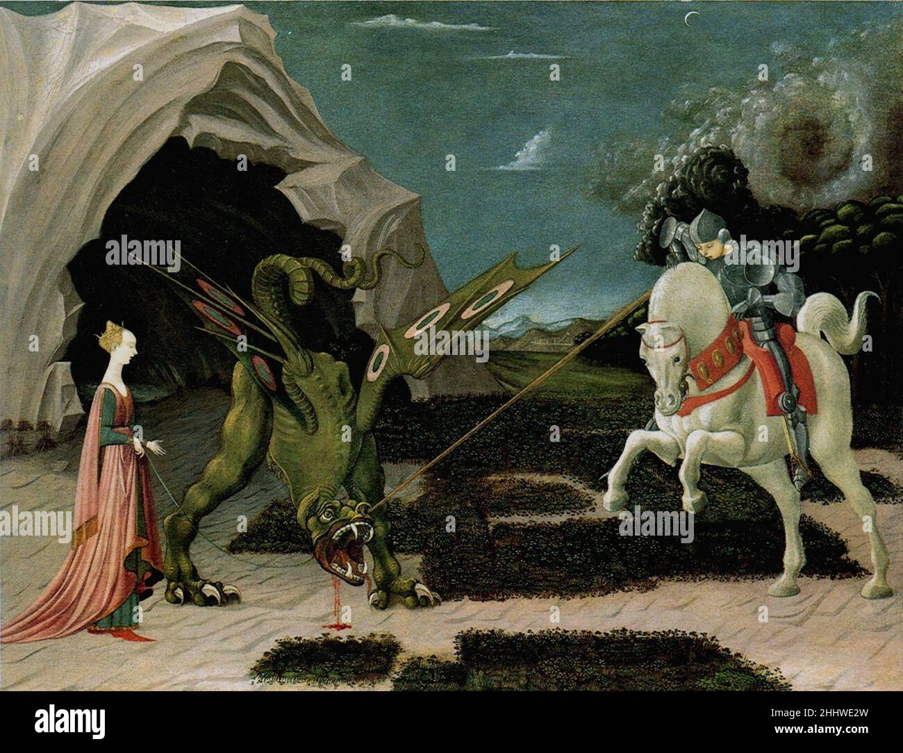 St George killing the dragon by Paulo Uccello Stock Photo