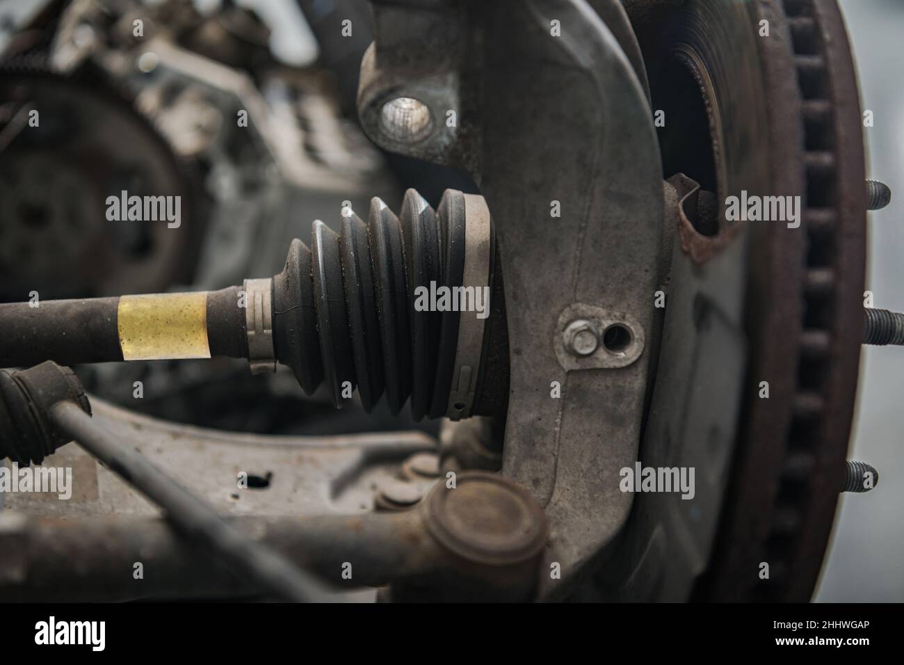 Automotive Industry. Modern Car Outer CV Joint Replacement Close Up Stock Photo Alamy