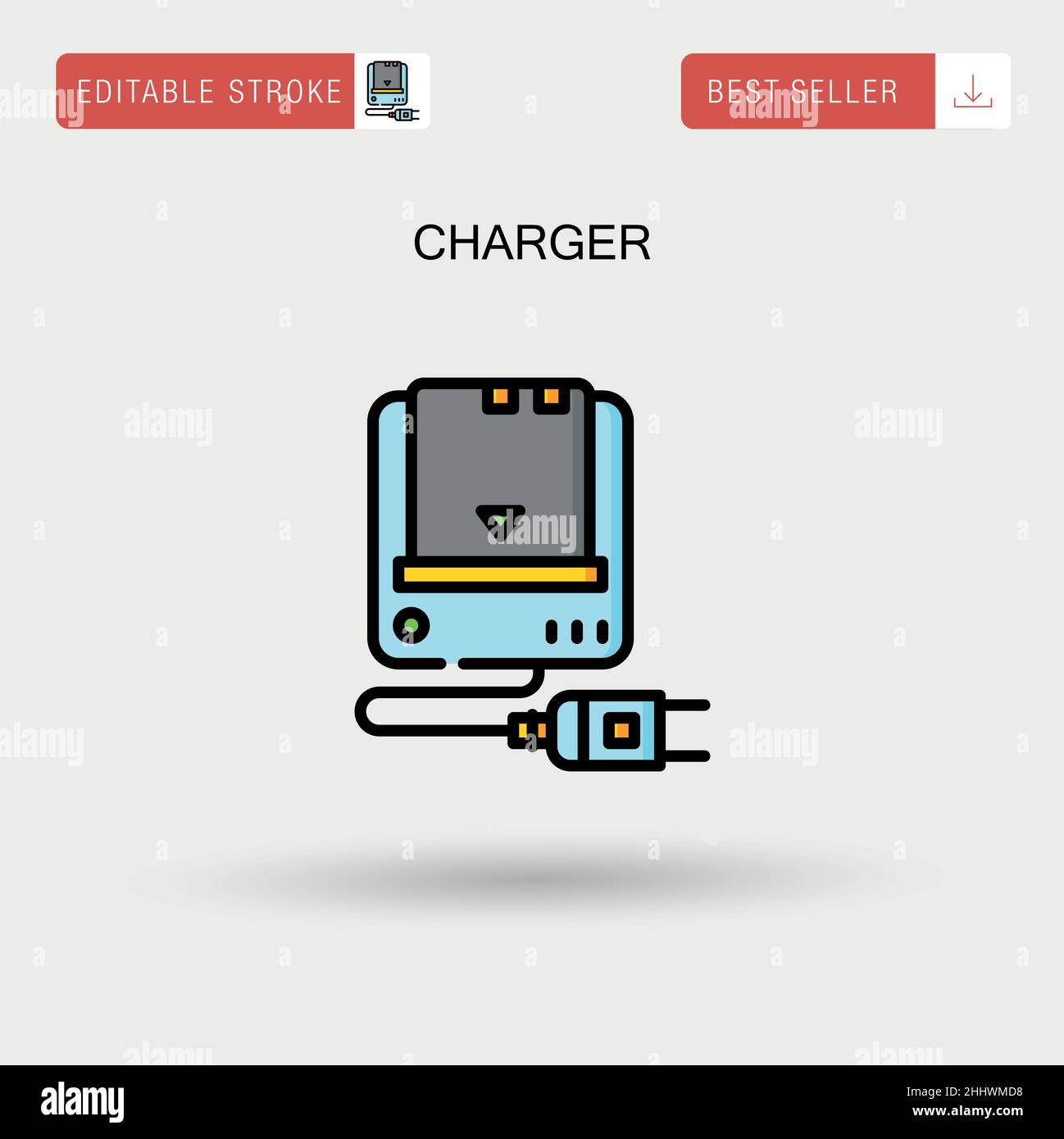 Charger Simple vector icon. Stock Vector