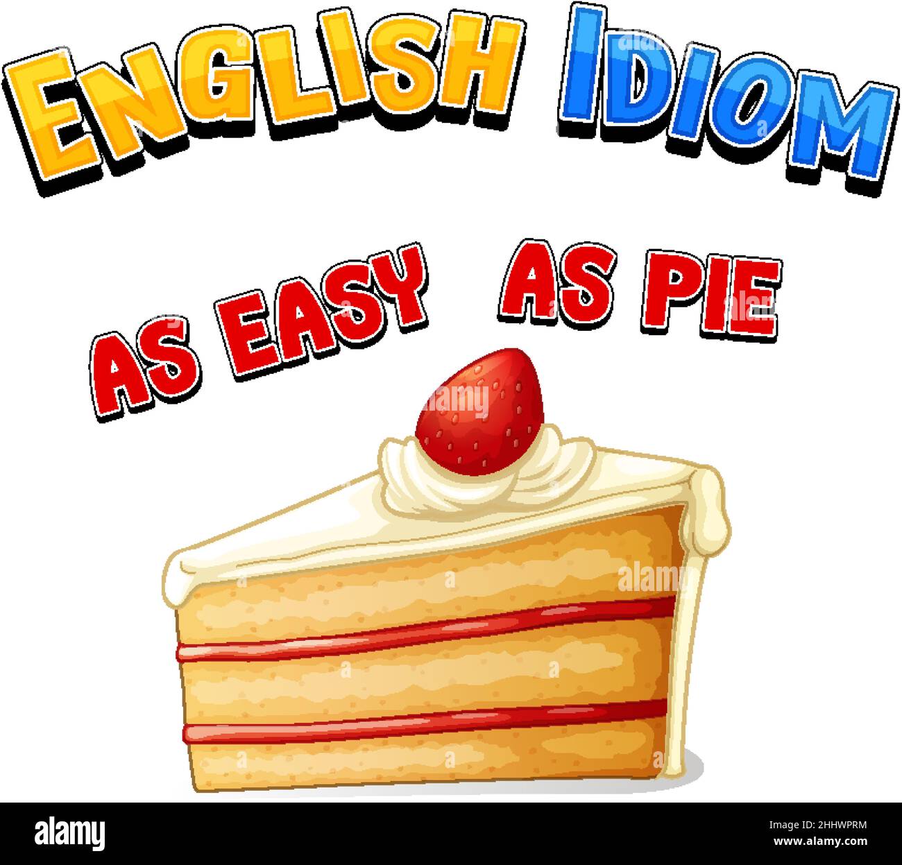 English idiom with as easy as pie illustration Stock Vector Image & Art -  Alamy