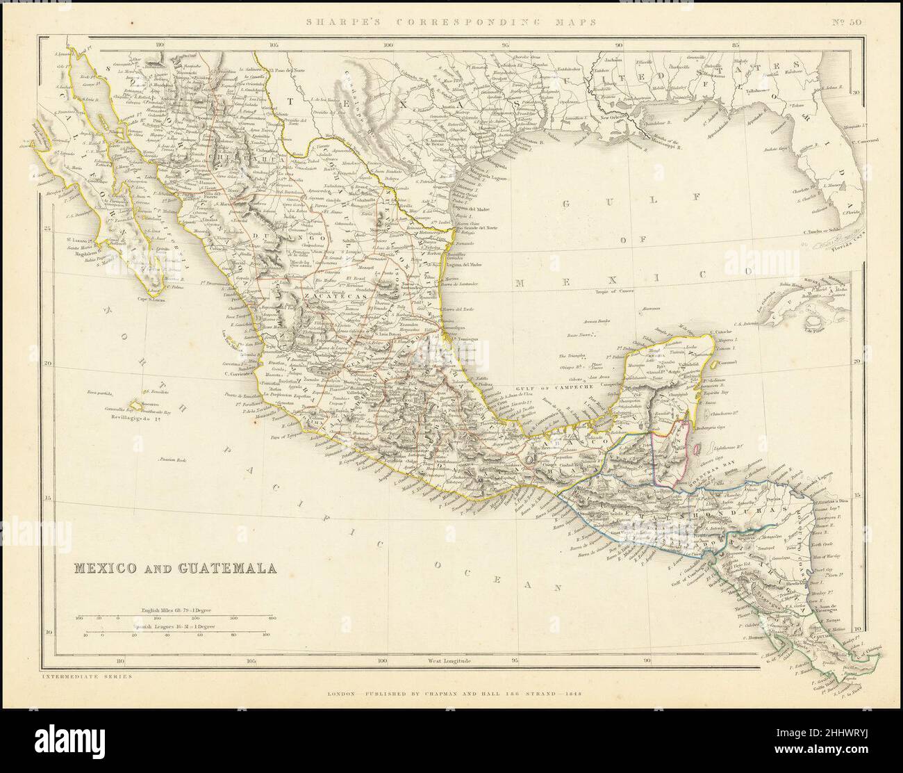 Chapman   Hall Title Mexico and Guatemala 1848 Stock Photo