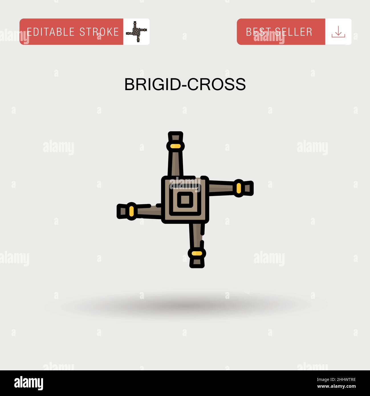 Brigid-cross Simple vector icon. Stock Vector