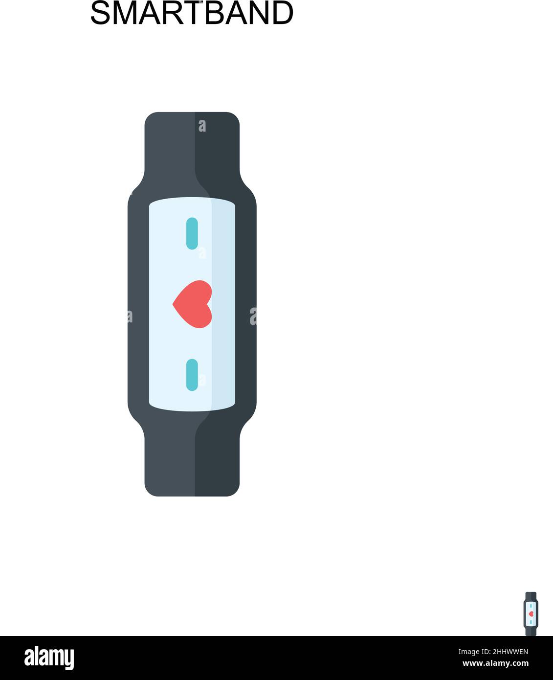 Smartband Simple vector icon. Illustration symbol design template for web mobile UI element. Stock Vector