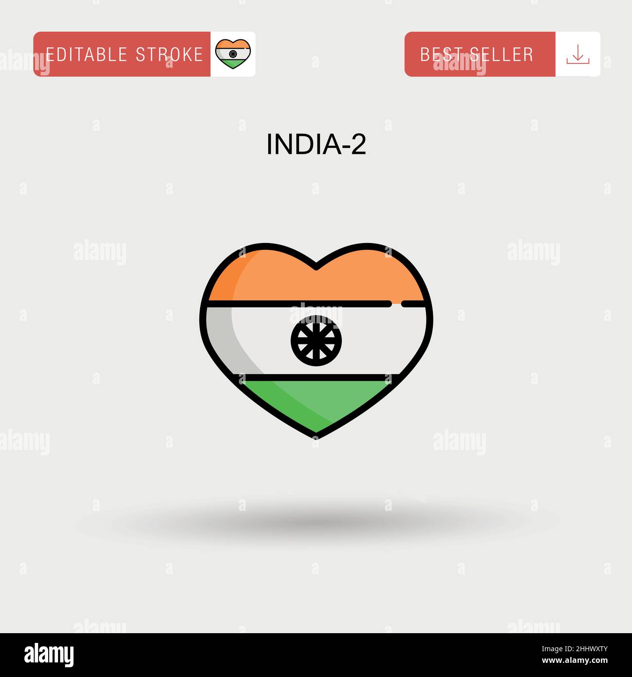 India-2 Simple vector icon. Stock Vector
