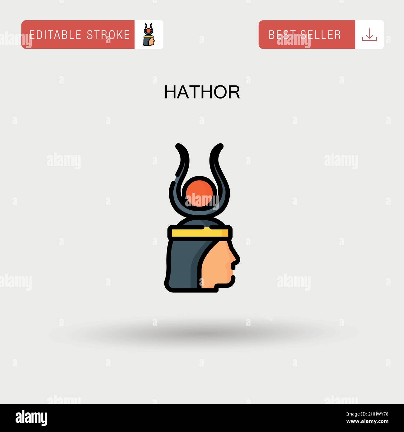 Hathor Simple vector icon. Stock Vector