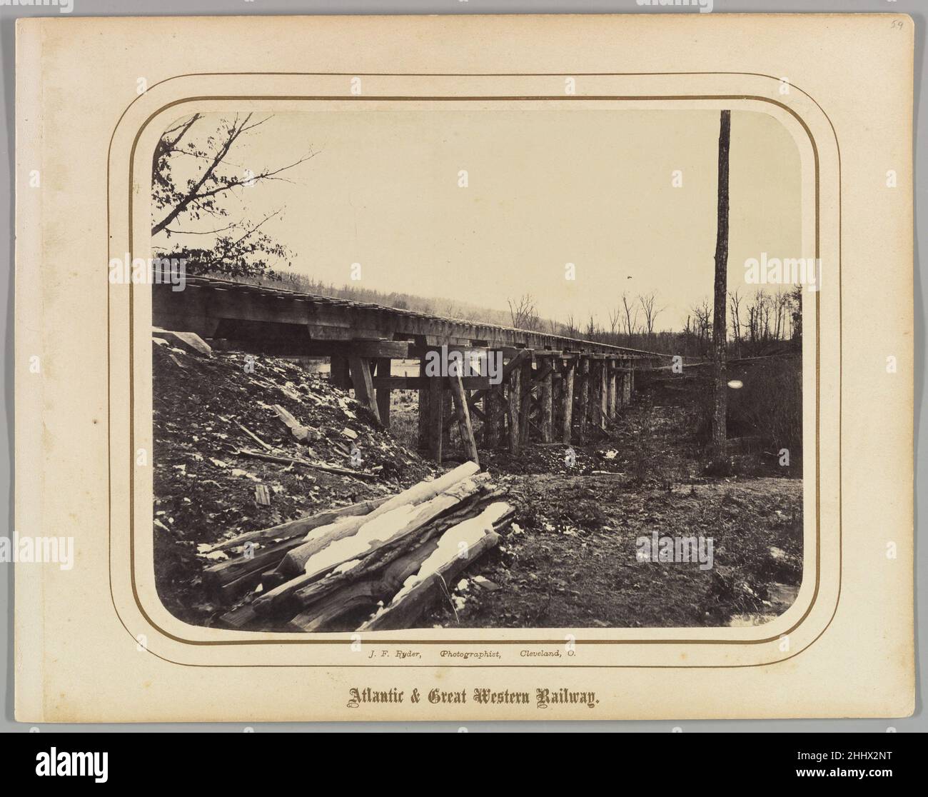 [Winter Scene with Trestle Bridge Along the Atlantic & Great Western