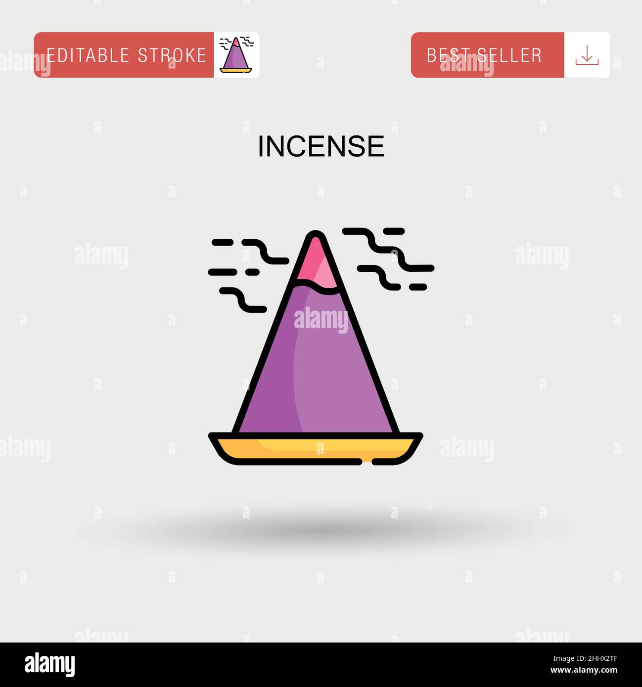 Incense Simple vector icon. Stock Vector