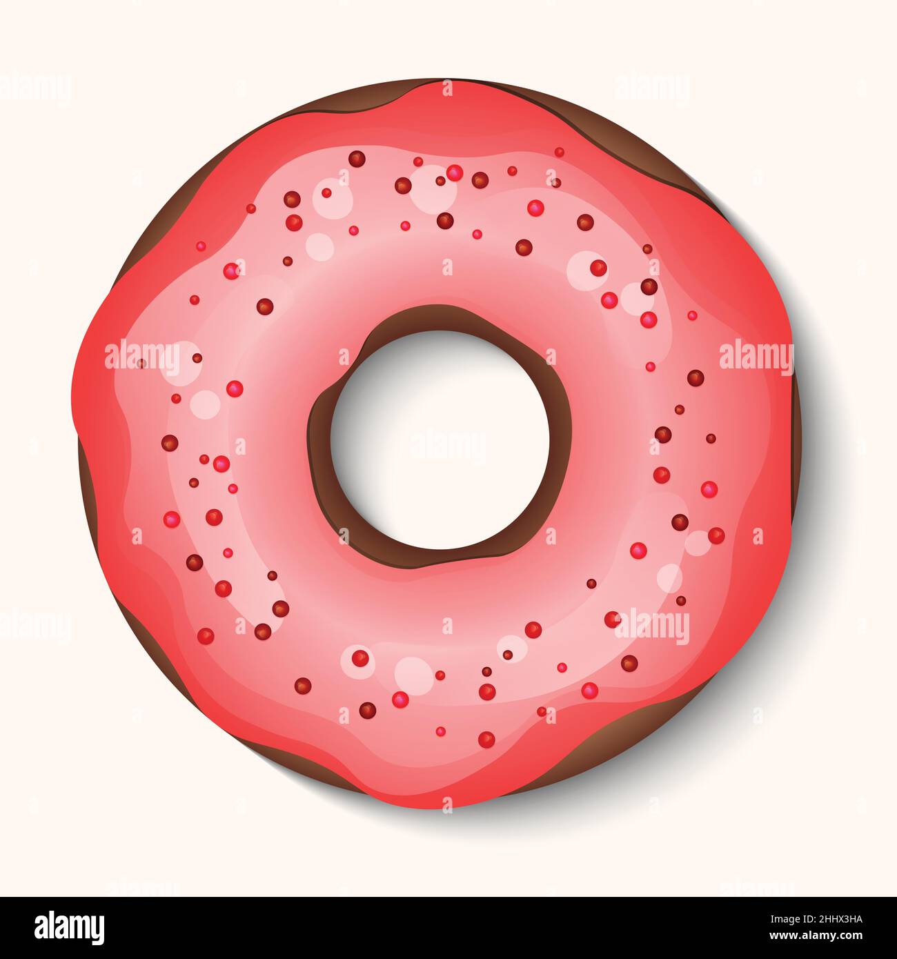 Donut with color icing and multicolored powder isolated on a white ...