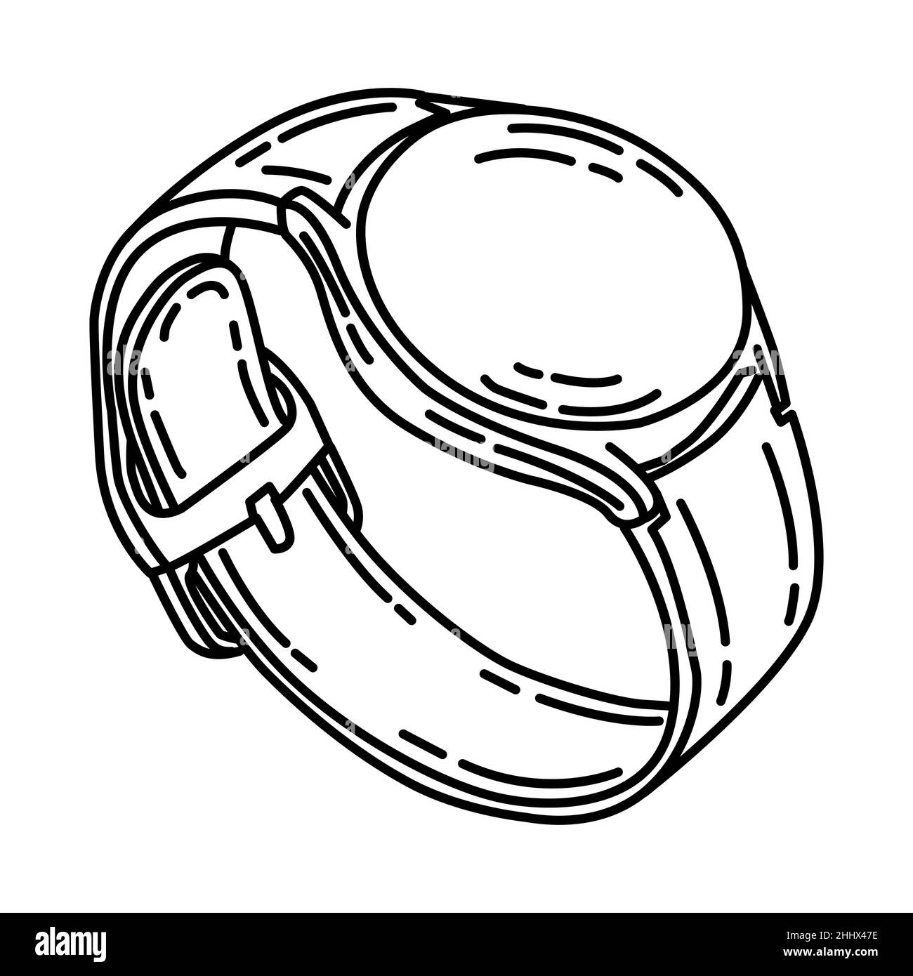 Watch Part of Electronic for Home Device Hand Drawn Icon Set Vector