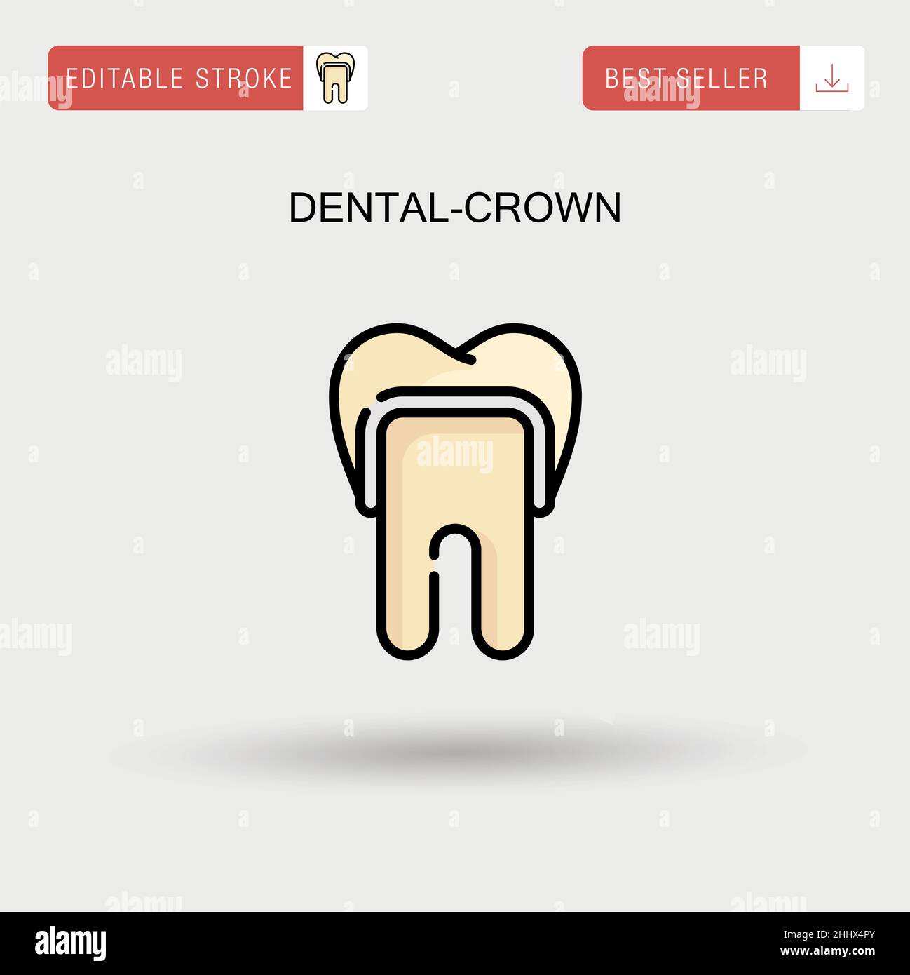 Dental-crown Simple vector icon. Stock Vector