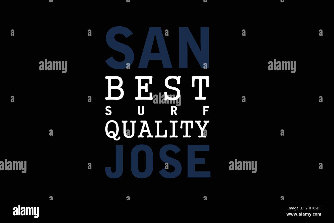 san jose surf urban t-shirt monogram text vector template Stock Vector