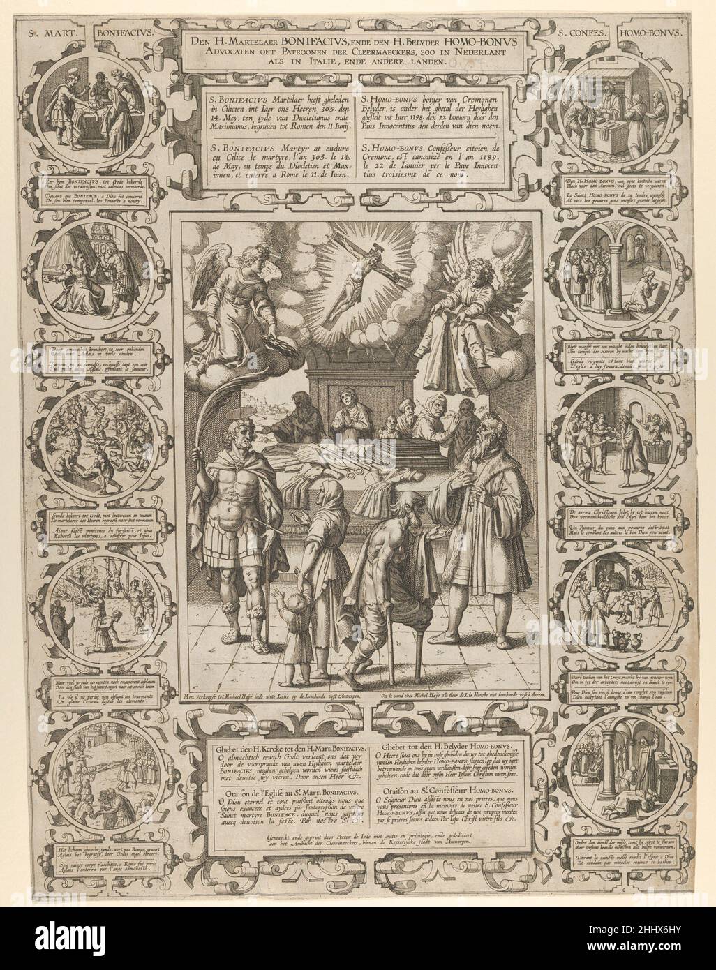 St. Bonifacius and St. Homobonus, Patron Saints of Tailors 17th century