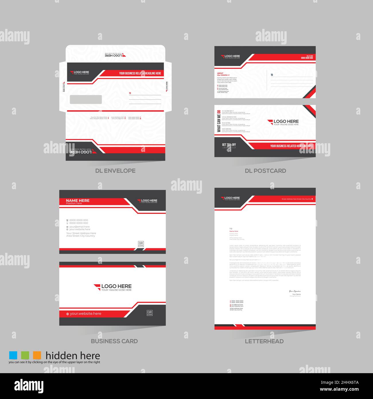 identity design with Envelope Postcard Business card and Letterhead ...