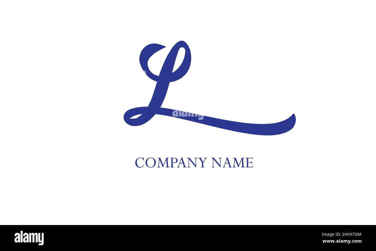 Alphabet L logo artistic or symbolic design abstract monogram text vector template Stock Vector