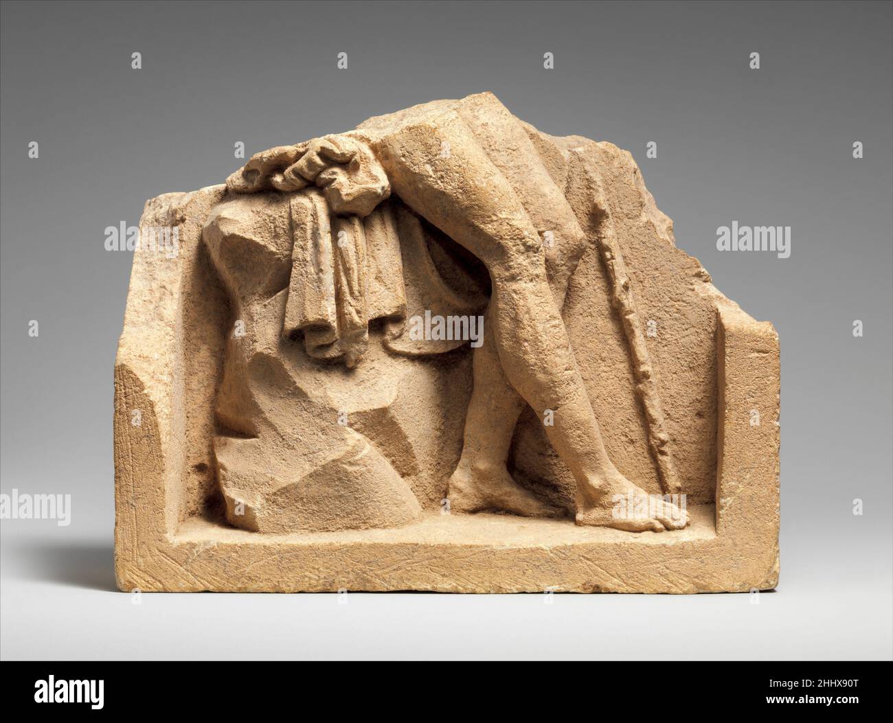 Limestone relief of a youth, from a funerary building ca. 300 B.C ...