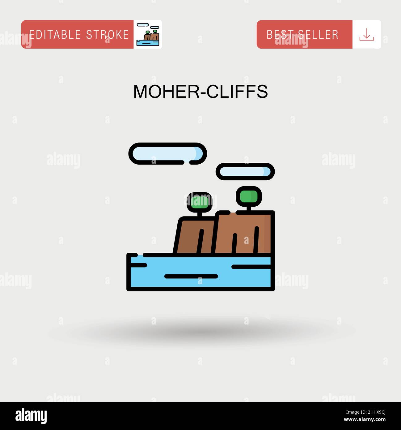 Moher-cliffs Simple vector icon. Stock Vector