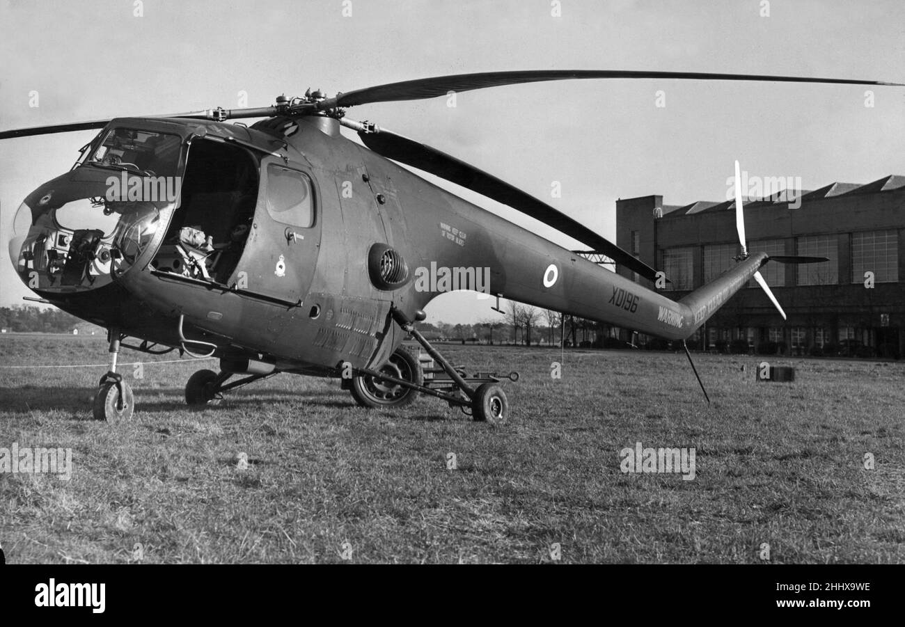 A Bristol Sycamore HR13 helicopter XD196 of 275 Squadron seen here at RAF Linton on the Ouse 4th