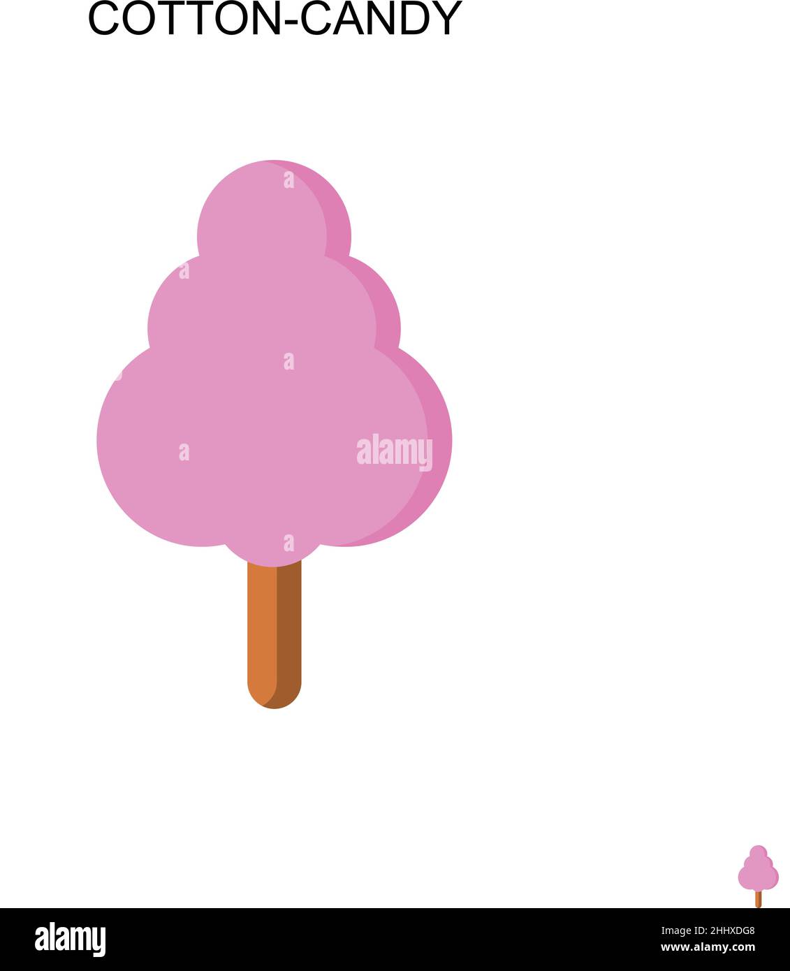 Cotton-candy Simple vector icon. Illustration symbol design template for web mobile UI element. Stock Vector