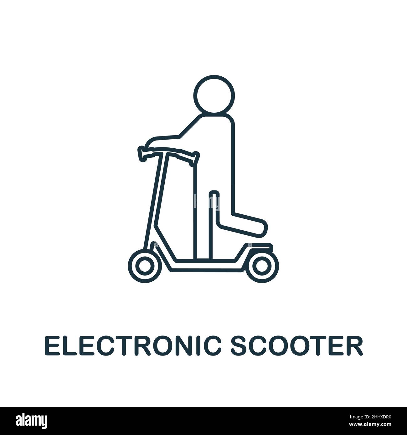 Electronic Scooter icon. Line element from big city life collection. Linear Electronic Scooter icon sign for web design, infographics and more. Stock Vector