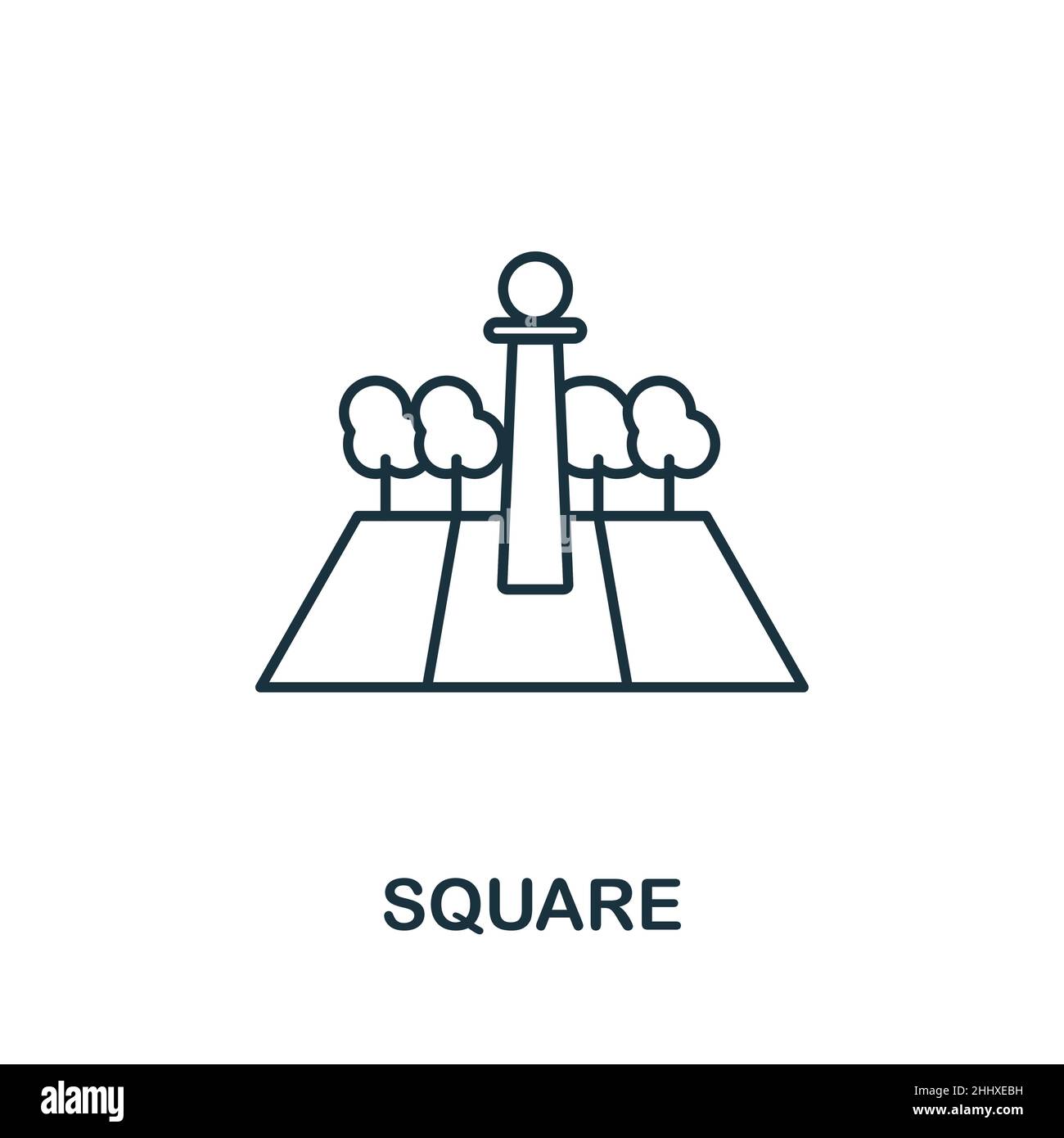 Square icon. Line element from big city life collection. Linear Square ...