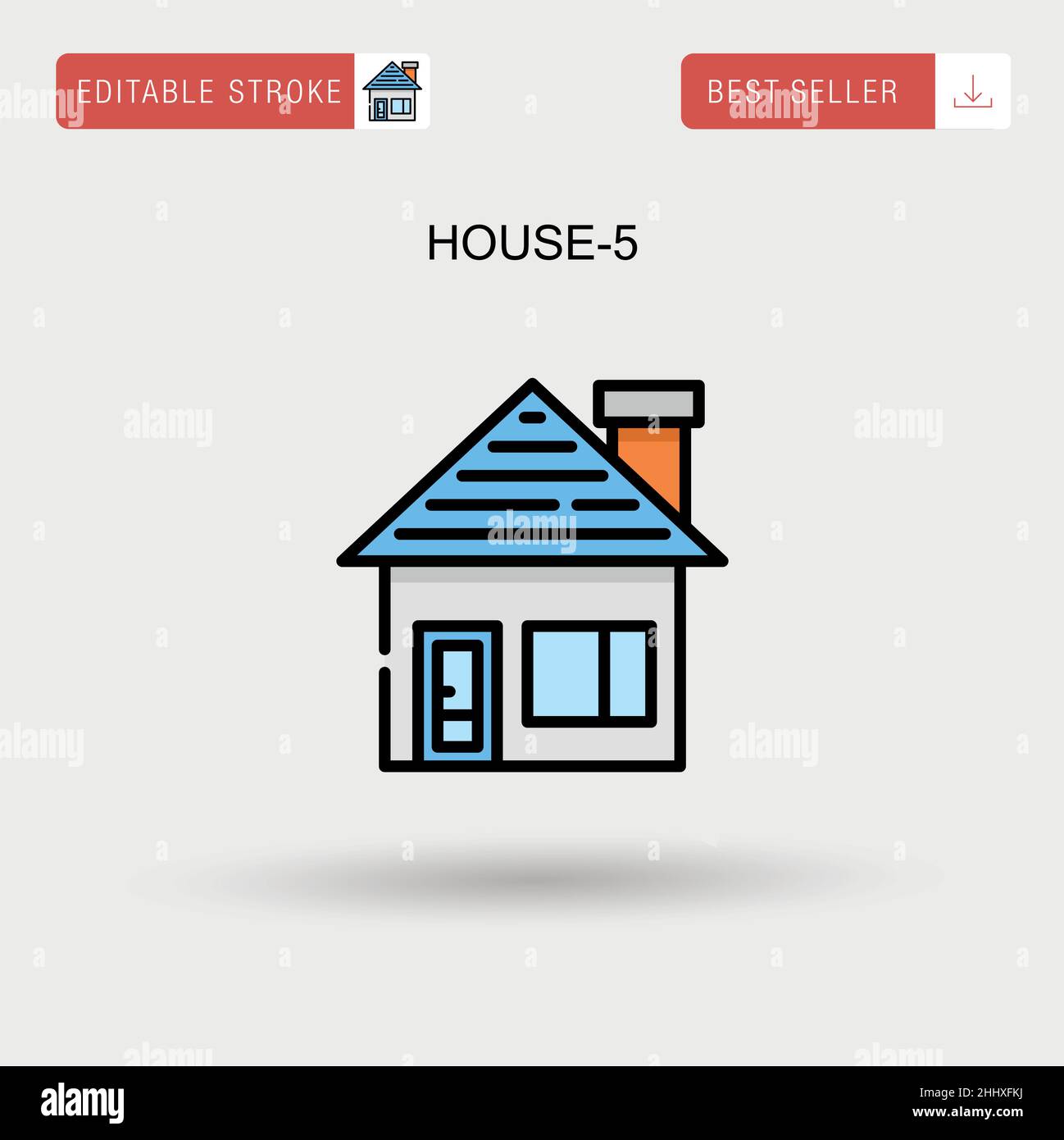 House-5 Simple vector icon. Stock Vector