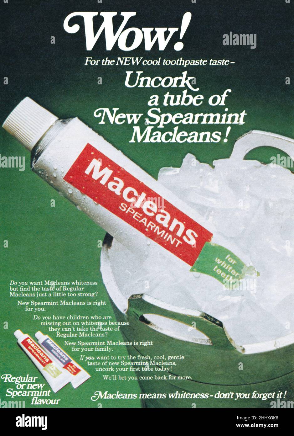 1968 British advertisement for Macleans spearmint toothpaste Stock ...