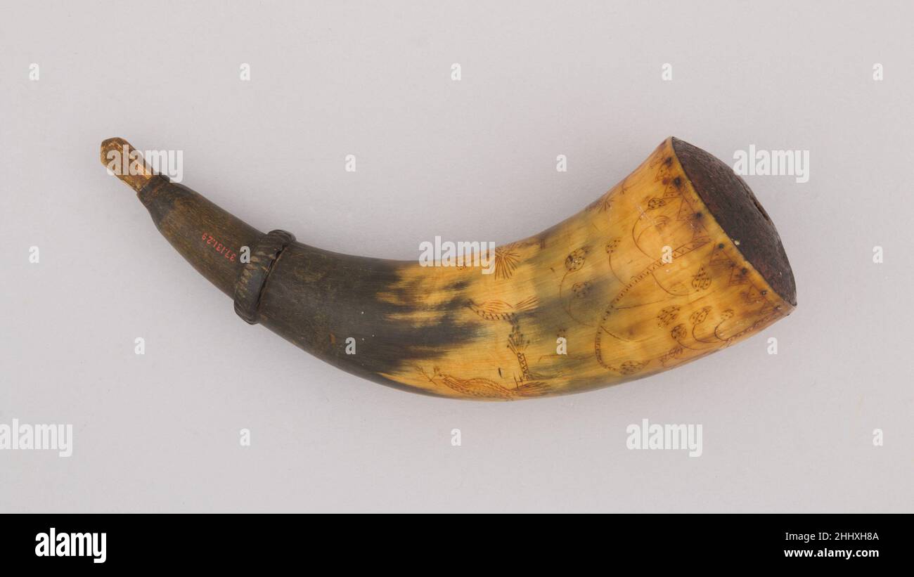 Powder Horn 1794 American. Powder Horn 29580 Stock Photo - Alamy