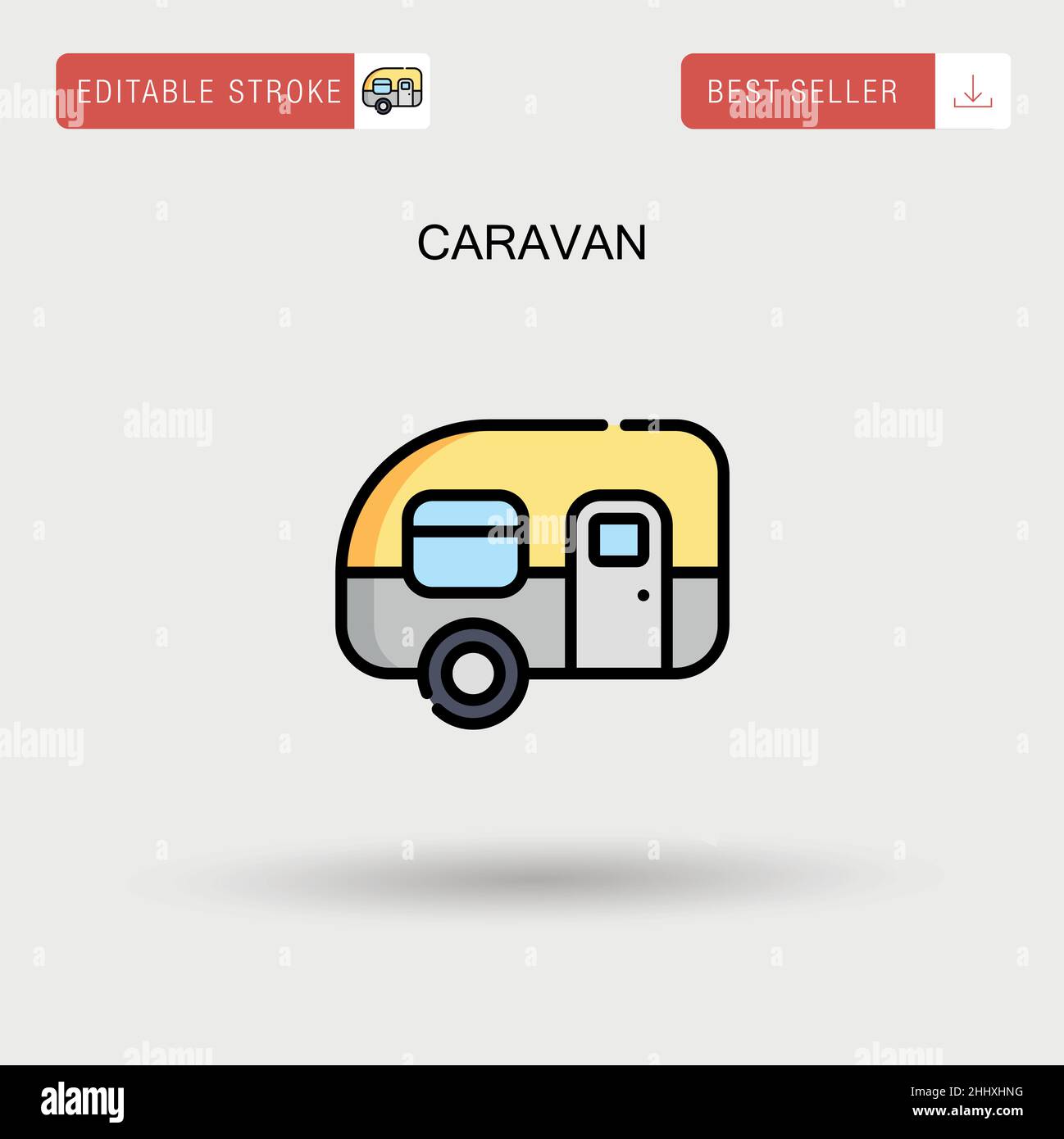 Caravan Simple vector icon. Stock Vector