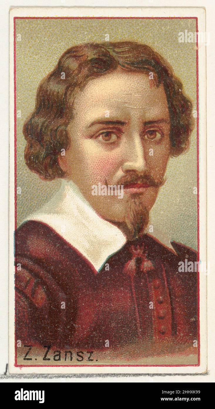 Z. Zansz, printer's sample for the World's Inventors souvenir album (A25) for Allen & Ginter Cigarettes 1888 Issued by Allen & Ginter American Printer's samples for the collector's album 'World's Inventors' (A25), issued in 1888 to promote Allen & Ginter brand cigarettes. Citing Burdick's 'The American Card Catalog': 'Souvenir albums of this type, as issued by the tobacco companies, were probably intended to replace the individual cards if the smoker so desired, or at least enable him to own the entire collection of designs without the difficulty attendant to obtaining all the individual cards Stock Photo