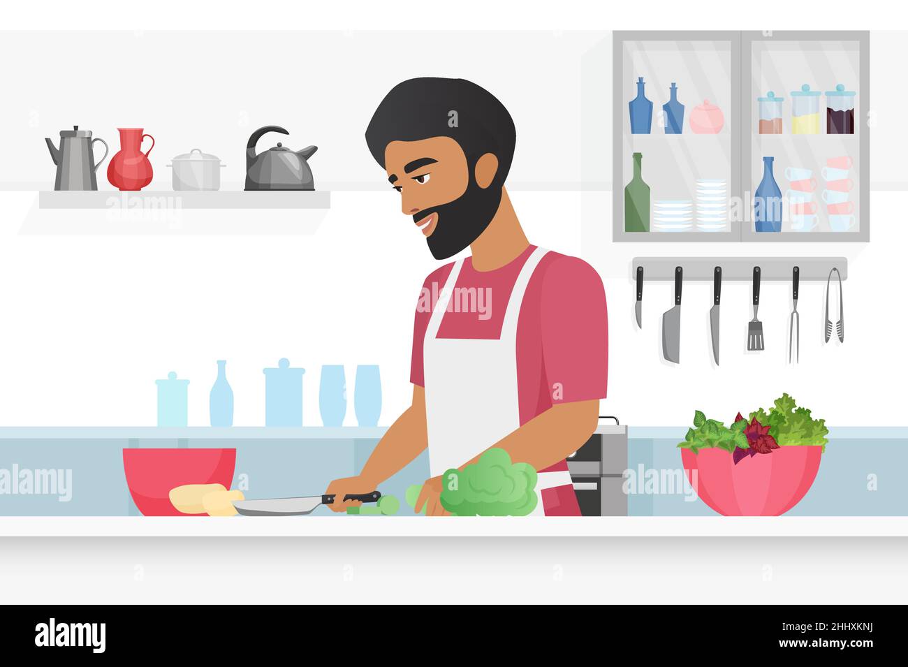 Man beard in apron Stock Vector Images Alamy