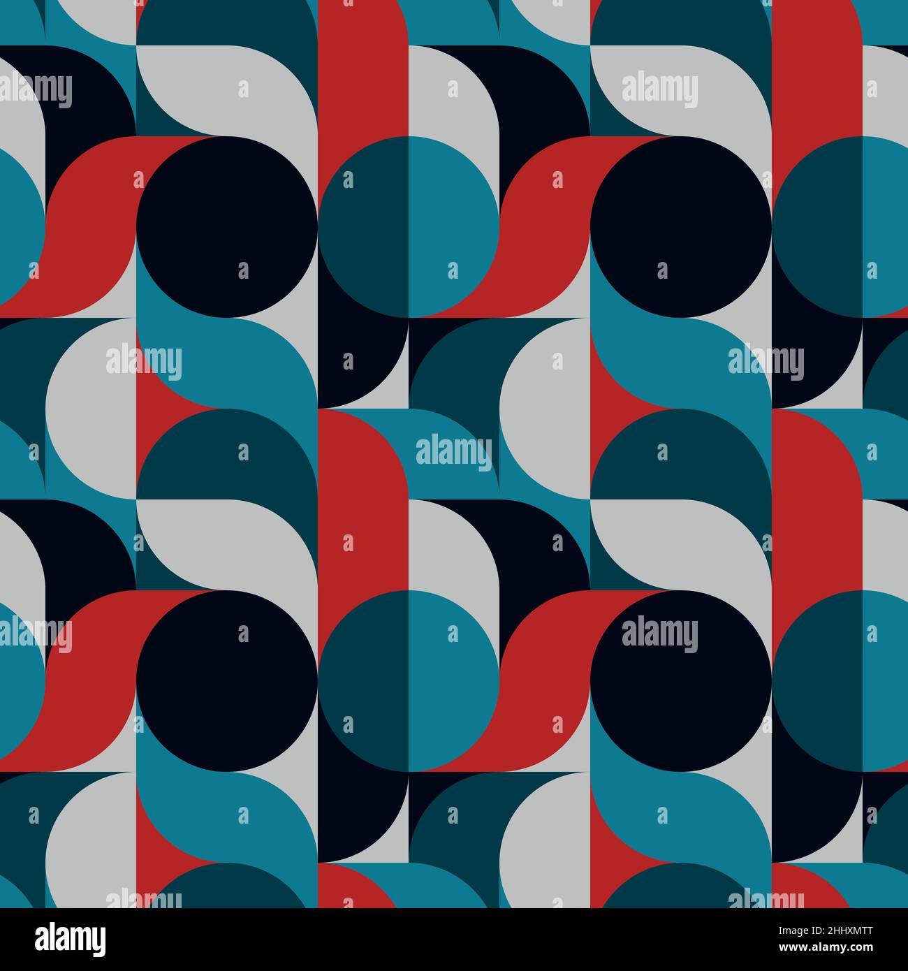pattern mosaic shape cercle beautiful color blue red patterns Scandinavian style for web banner business Stock Vector