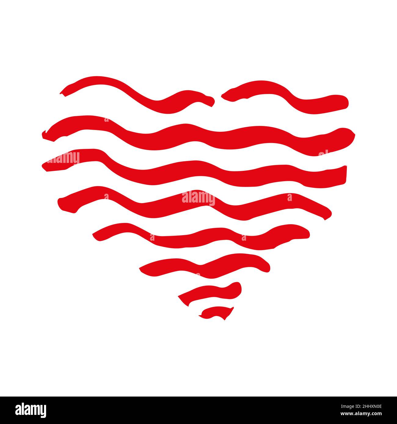 Heart hand drawn doodle, sketch red color, vector Stock Vector Image ...