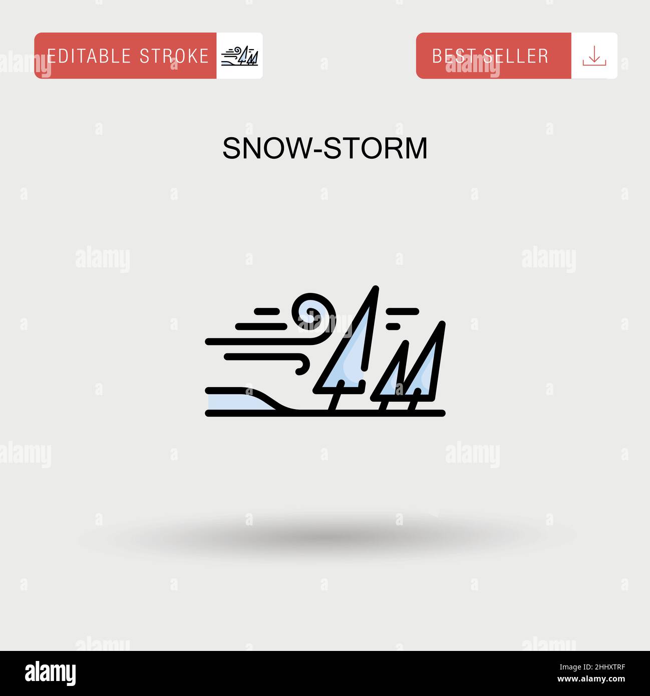 Snow-storm Simple vector icon. Stock Vector