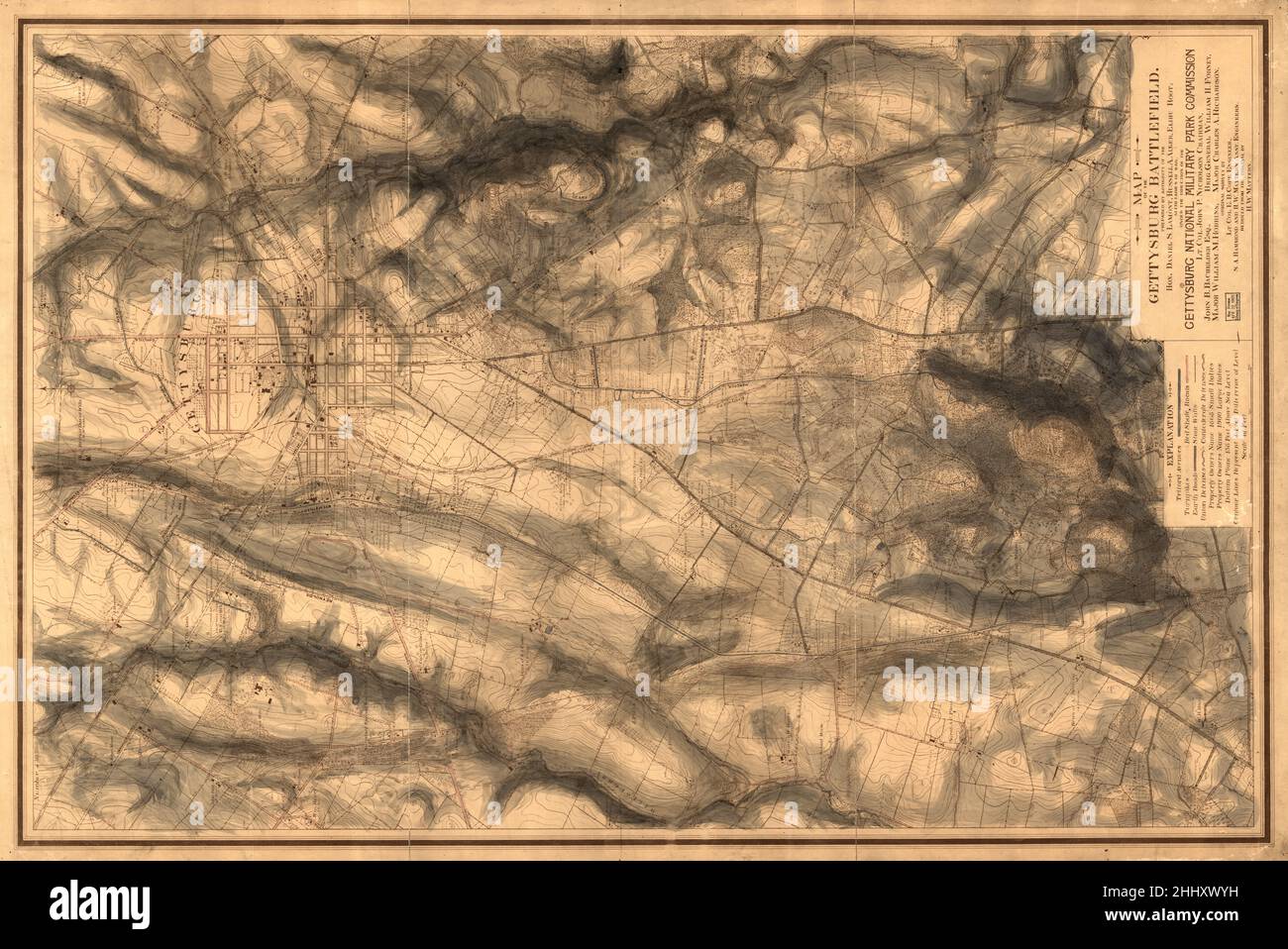 Gettysburg battlefield map hi-res stock photography and images - Alamy