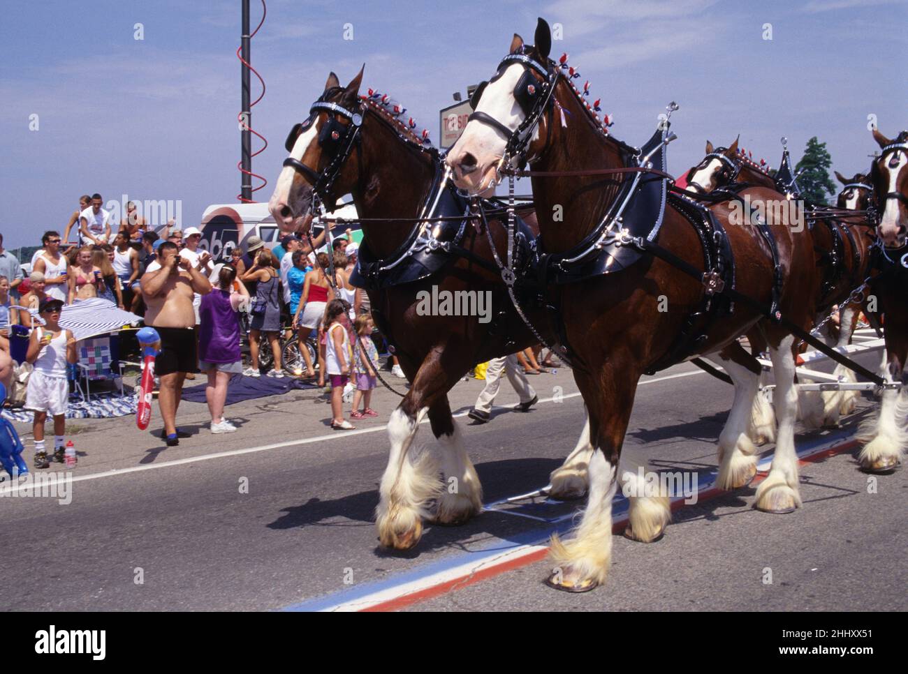 The oldest parade Happy july 4th Bristol RI, independance day 4 Juillet Stock Photo