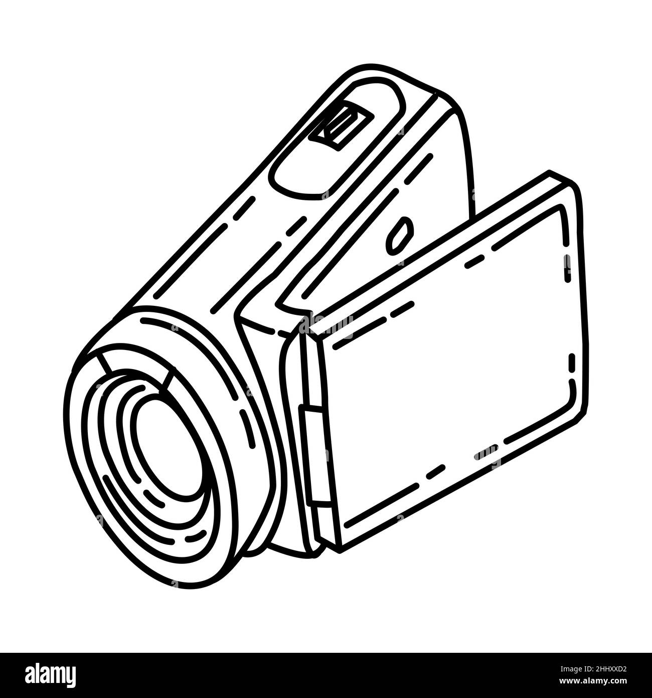 Camcorder Camera Part of Electronic for Office Device Hand Drawn Icon