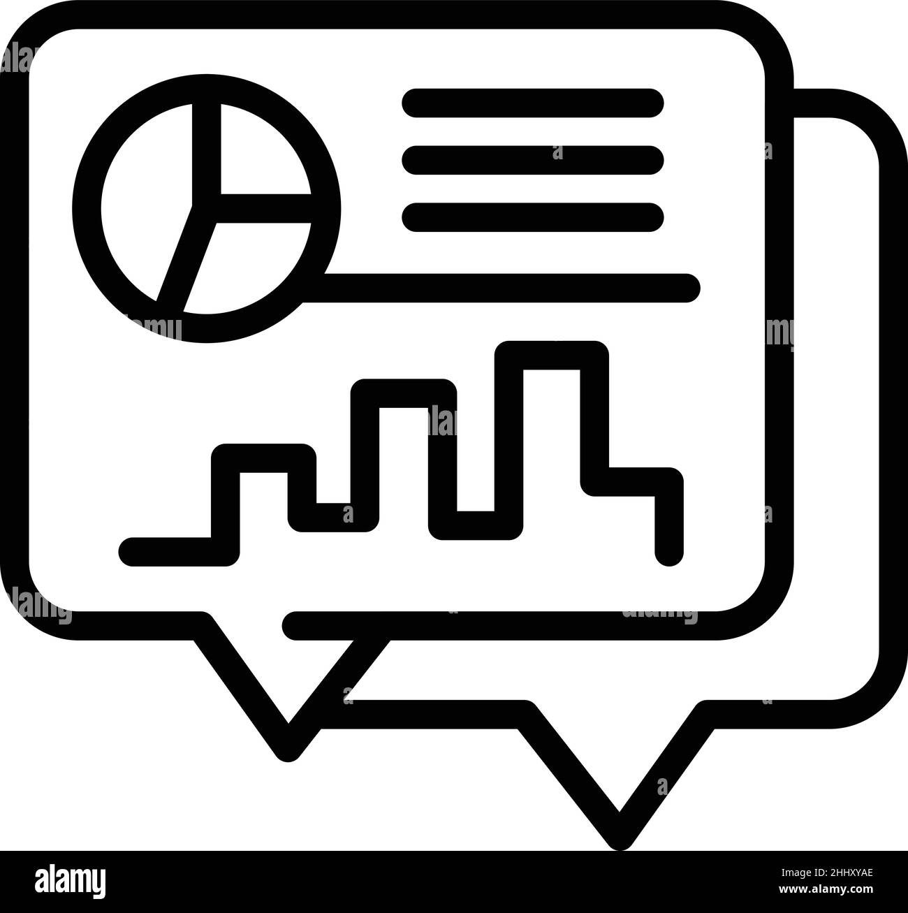 Data chat icon outline vector. Graph chart. Market report Stock Vector ...