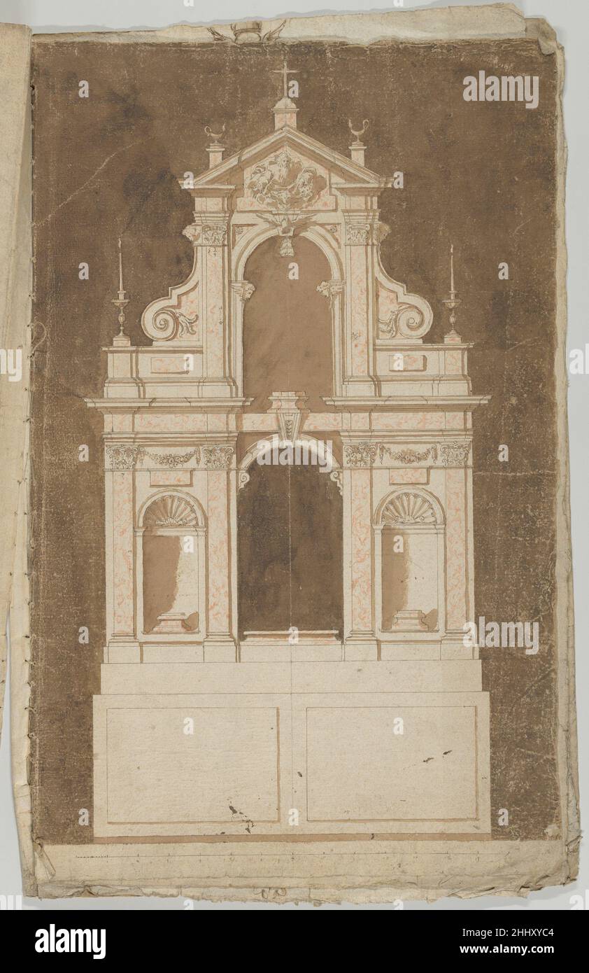 Design for an Altar with Red Marble to be set against a Wall 17th ...