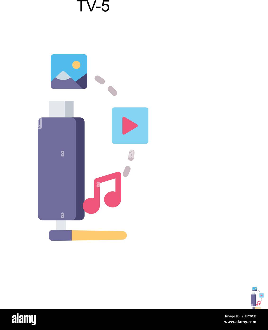 Tv-5 Simple vector icon. Illustration symbol design template for web mobile UI element. Stock Vector