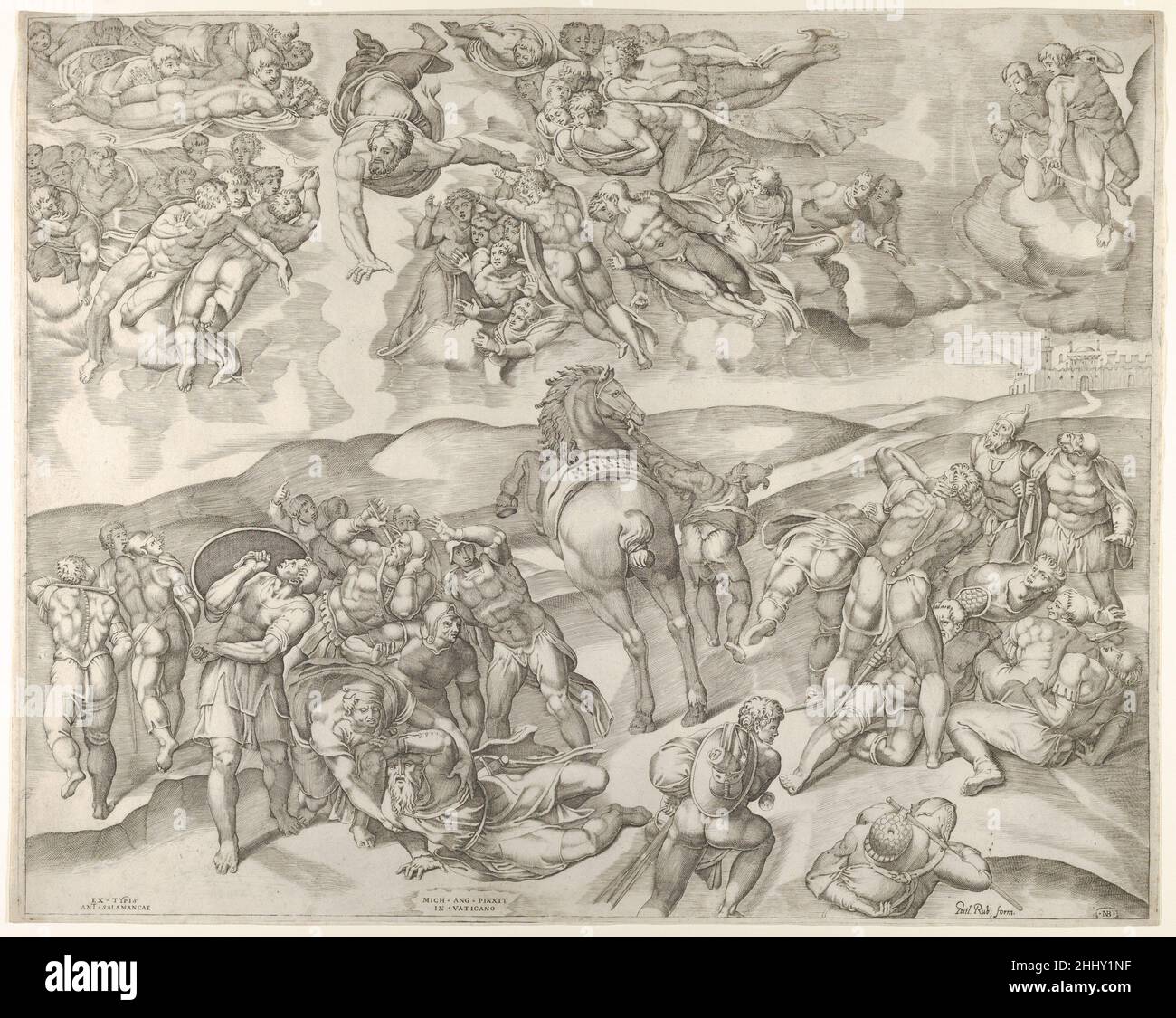 Conversion of Saul, from Michelangelo's fresco in the Pauline Chapel at ...
