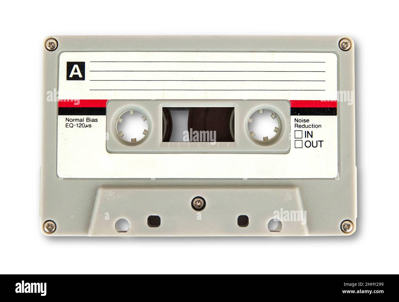 White Audio cassette isolated on white background Stock Photo