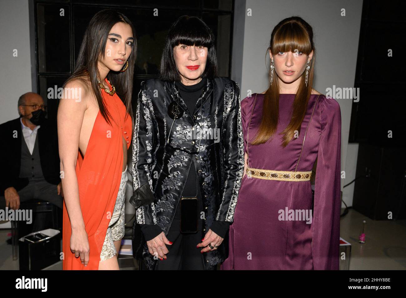 Paris, France. 25th Jan, 2022. Milla Lapidus, Chantal Thomass and Koukla  Lapidus attend the Celia Kritharioti Haute Couture Spring/Summer 2022 show  as part of Paris Fashion Week on January 25, 2022 in