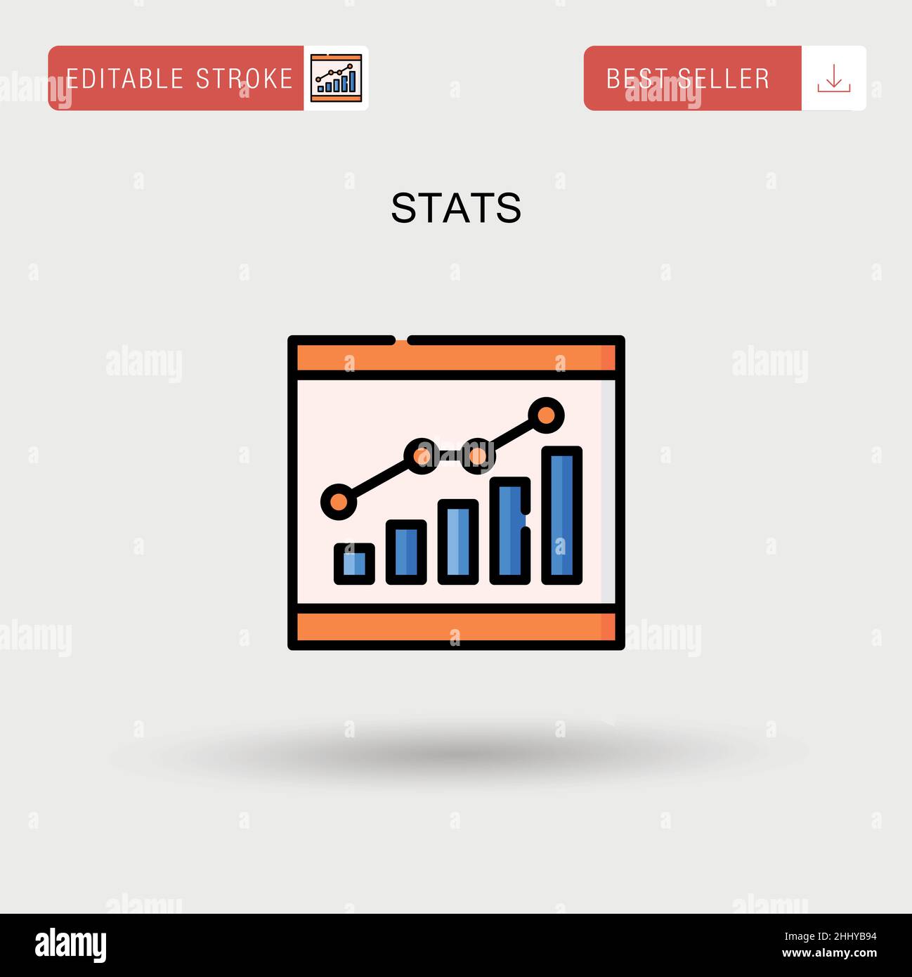 Stats Simple vector icon. Stock Vector