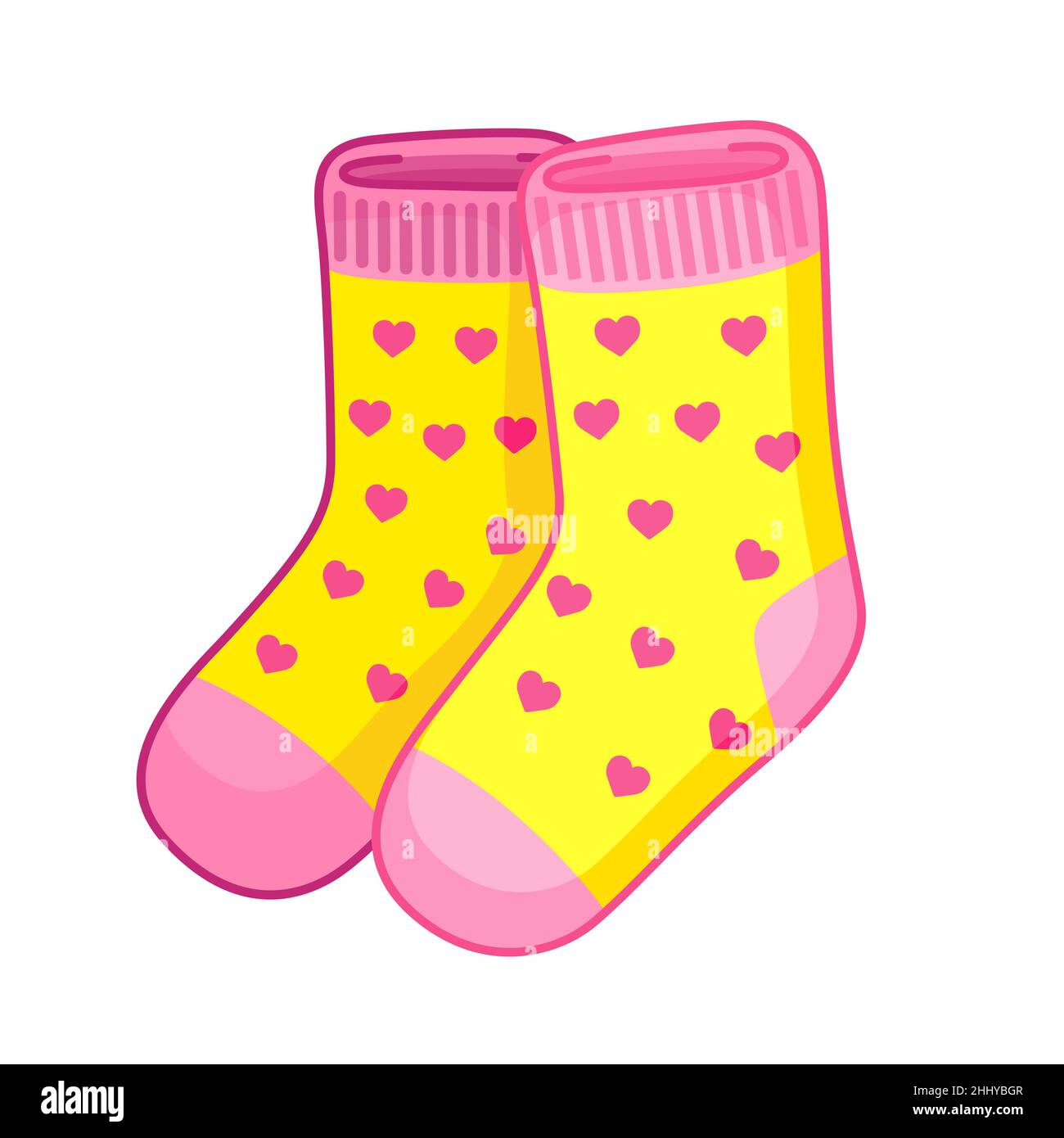 Vector icon winter socks. Funny socks with hearts symbols Stock Vector ...