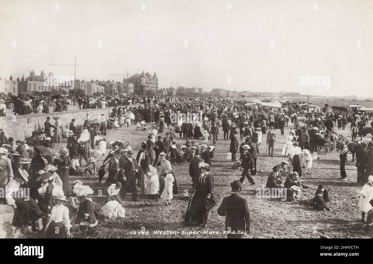 Vintage photograph, late 19th, early 20th century, view of Weston-super-Mare (Weston), North Somerset Stock Photo